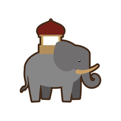 cartoon indian elephant ornament annual festival vector illustration eps 10
