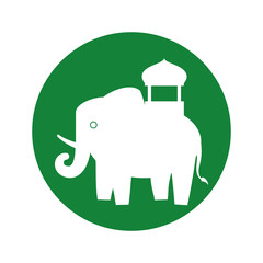 silhouette indian elephant festival green bakcground vector illustration eps 10