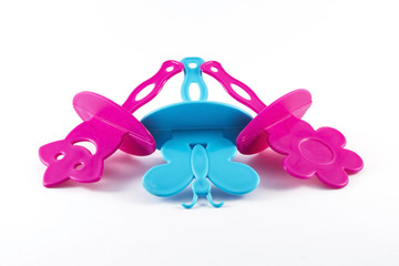 Popsicle molds on white background