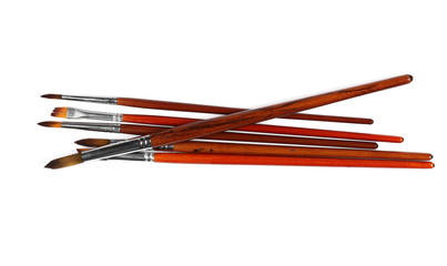 brushes painting isolated on white