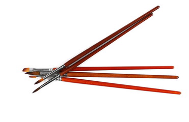 brushes painting isolated on white