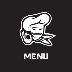 chef menu design on a black background
