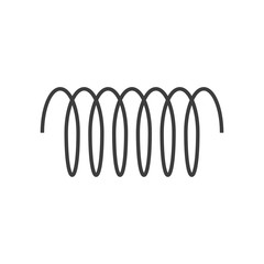 Spiral vector icon, swirl line outline simple style isolated on white background