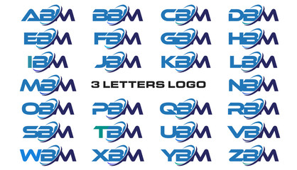 3 letters modern generic swoosh logo ABM, BBM, CBM, DBM, EBM, FBM, GBM, HBM, IBM, JBM, KBM, LBM, MBM, NBM, OBM, PBM, QBM, RBM, SBM, TBM, UBM, VBM, WBM, XBM, YBM, ZBM