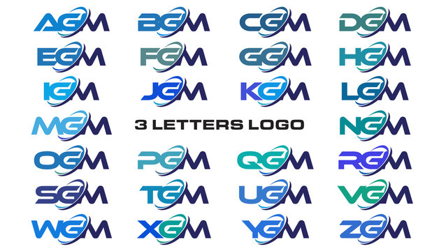 3 letters modern generic swoosh logo AGM, BGM, CGM, DGM, EGM, FGM, GGM, HGM, IGM, JGM, KGM, LGM, MGM, NGM, OGM, PGM, QGM, RGM, SGM, TGM, UGM, VGM, WGM, XGM, YGM, ZGM