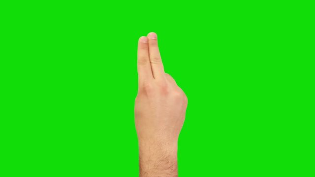17 Hand gestures. Touchscreen. Green screen.