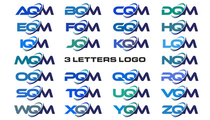 3 letters modern generic swoosh logo AQM, BQM, CQM, DQM, EQM, FQM, GQM, HQM, IQM, JQM, KQM, LQM, MQM, NQM, OQM, PQM, QQM, RQM, SQM, TQM, UQM, VQM, WQM, XQM, YQM, ZQM