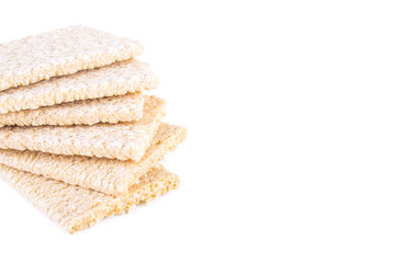 Fototapeta na wymiar Group of crispbreads isolated on white