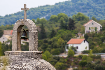 Fototapeta premium Cemetery of village Selca on the island of Hvar in Croatia
