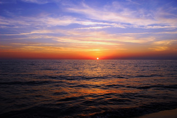 Sunset at beach of Alanya