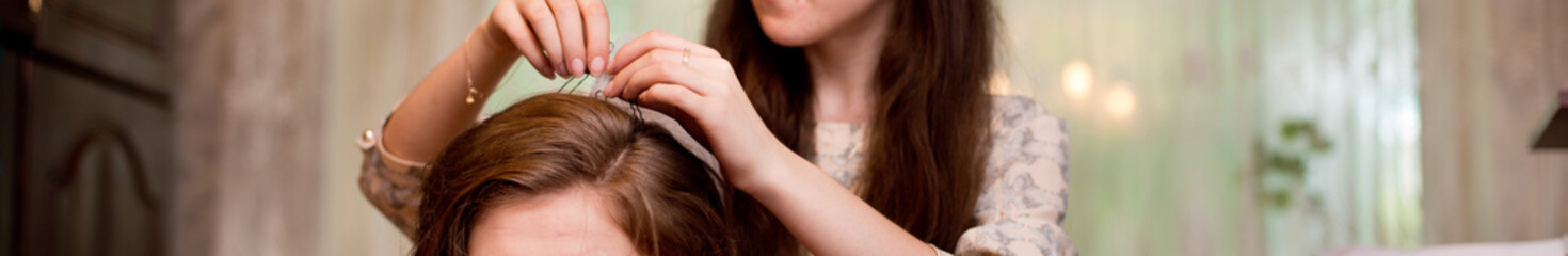 Fototapeta premium Bride and wedding dress