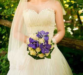 Bride and wedding bouquet