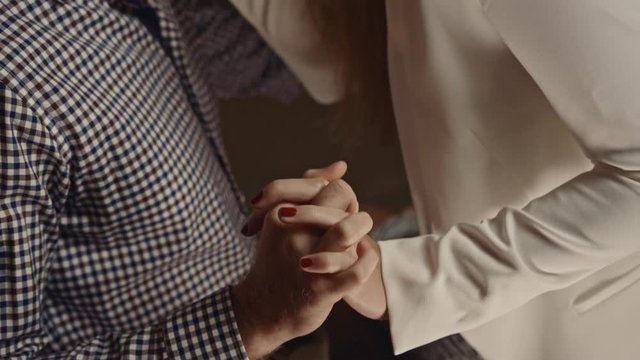 Adorable, cheerful couple in the romantic mood