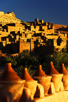 Ait Benhaddou Kasbah, Along The Former Caravan Route Between Sahara And Marrakesh, Morocco, Situated In Souss Massa Draa On A Hill Along The Ounila River