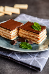 Caramel and chocolate layered cracker toffee bars