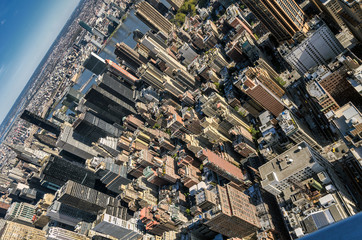 Aerial view of New York buildings, Manhattan skyscrapers