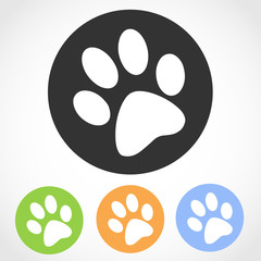 Animal footprint icons. Vector illustration.