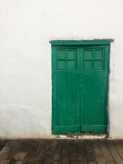 LANZAROTE, CANARY ISLANDS, SPAIN. November 25, 2016. Traditional old house with white walls.