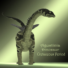 Agustinia Dinosaur Mirror - Agustinia was a herbivorous sauropod dinosaur that lived in South America in the Cretaceous Period. © Catmando