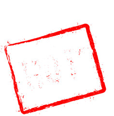 Hot red rubber stamp isolated on white background. Grunge rectangular seal with text, ink texture and splatter and blots, vector illustration.