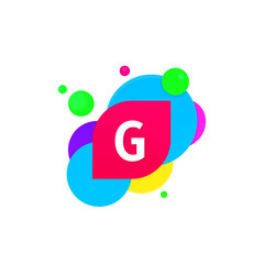 Abstract fun G letter logo creative flat children avatar vector