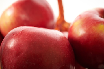 red apples in a basket isolate