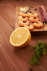 Obraz na płótnie Canvas shrimp and spices