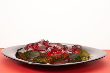 colored jelly on a colored background