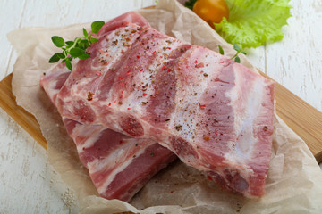 Raw pork ribs