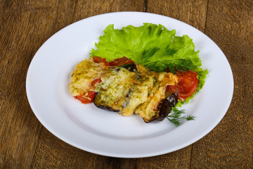 Vegerables baked with cheese