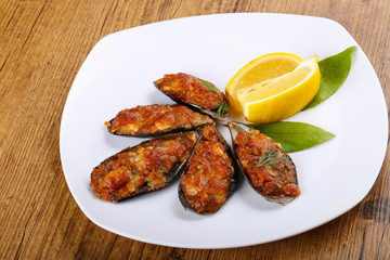 Baked mussels