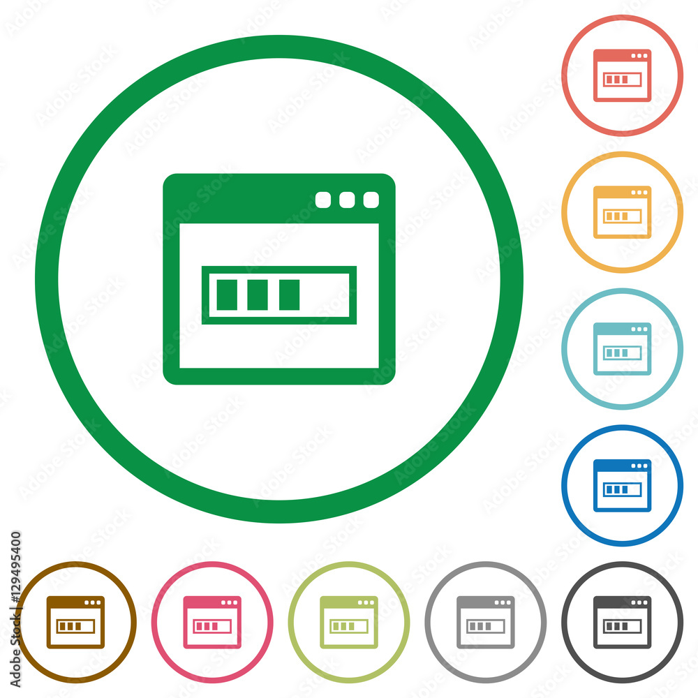 Poster application installing flat icons with outlines