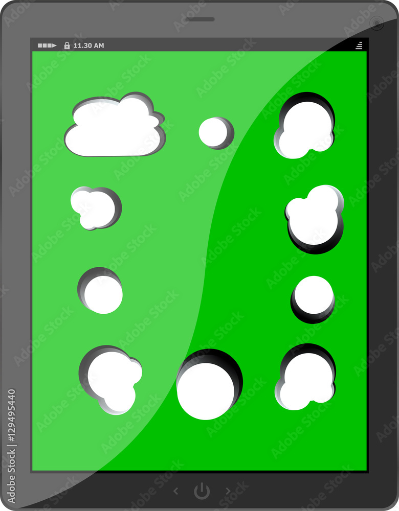 Poster cloud-computing connection on the digital tablet pc