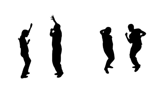 Dancing silhouettes. Couples.