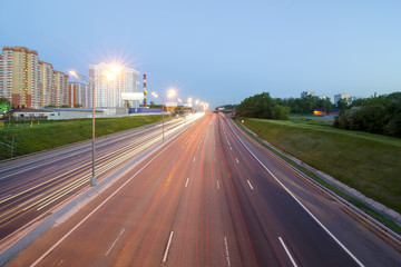 Night traffic. The Moscow Automobile Ring Road.