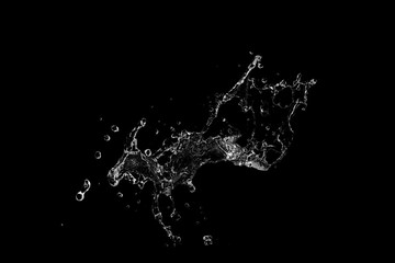 water splash isolated on black background