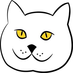 Cartoon vector cat face 