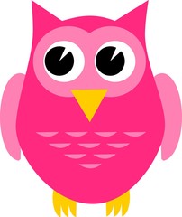 Cartoon owl vector pink