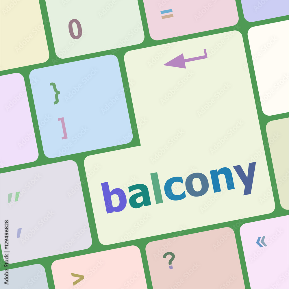 Poster balcony computer keyboard key button