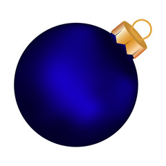 Christmas blue  ball on a white background