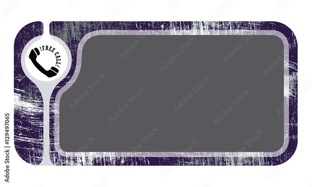 Aufkleber text frame with scratches for your text and phone symbol