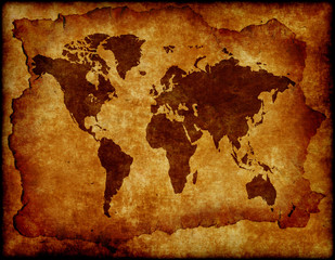 World map in old style