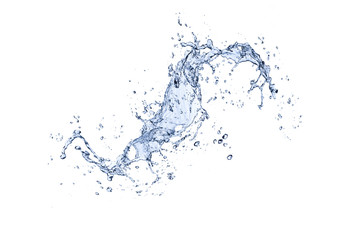 blue water splash isolated on white background