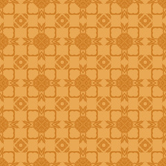 Orange Ornamental Seamless Line Pattern. Endless Texture. Oriental Geometric Ornament