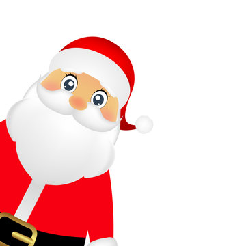 Santa Claus standing on a white background, vector