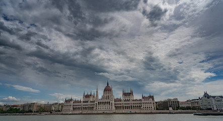 Dramatic view of the Parliament in Budapest
