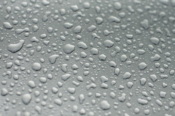 Water drops on gray background.