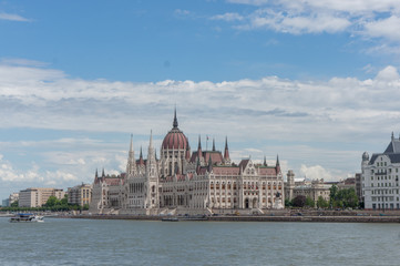 Fototapeta premium Bright view of the Parliament diagonally with the tree on the fo