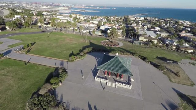 Korean Friendship Bell Pacific Ocean San Pedro Aerial 1.mov