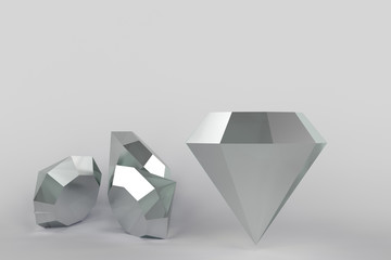 3d rendering of diamond
